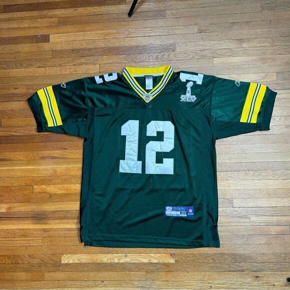 Green Bay Packers Aaron Rodgers Jersey #12 Super Bowl XLV - Picture 1 of 9